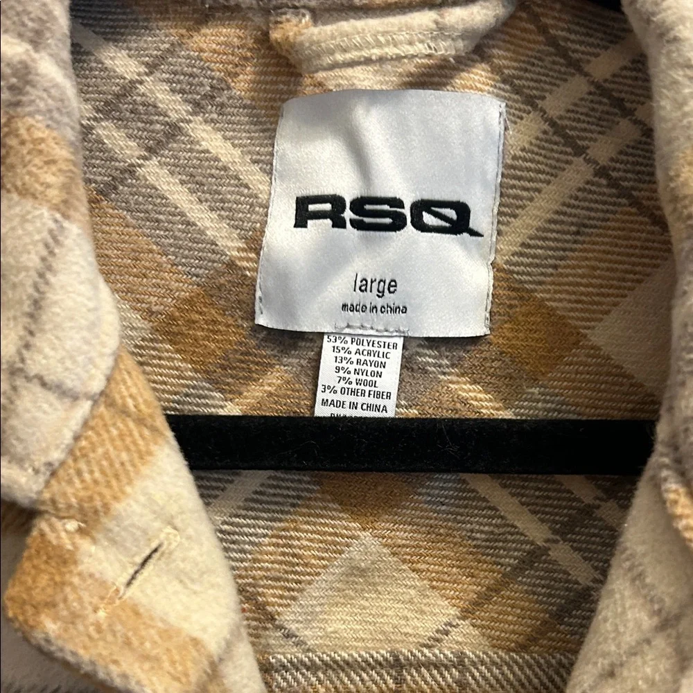 ASOS Plaid Button-Up Jackets in Gray and Tan - Picture 5 of 5